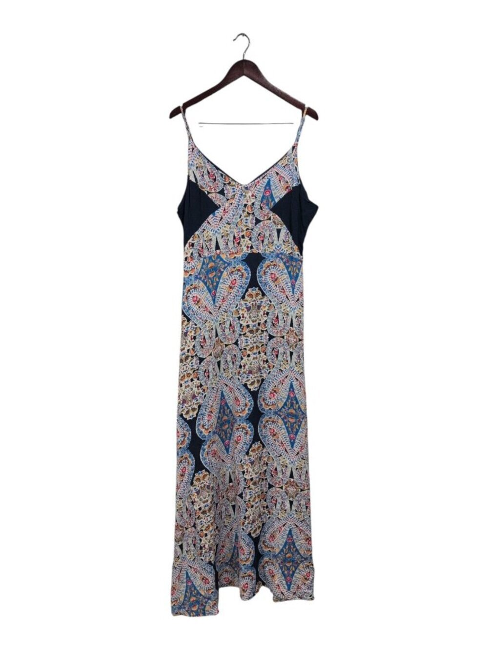 Xhilaration Maxi Dress Butterfly Graphic Print Print V Neck Spaghetti Straps XL